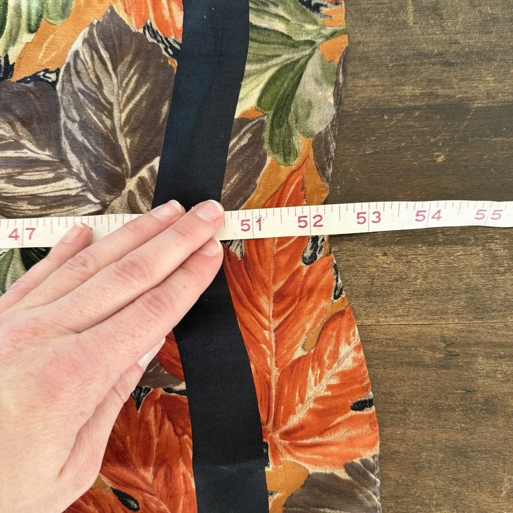 Scarf Vintage Signed‎ Honey 100% Silk Orange Floral Print 80’s